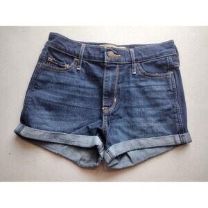 Hollister High Rise 2 Inch Inseam Denim Jean Shorts Womens Size 24 Cuffed